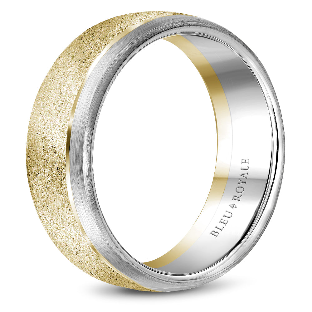 7.50mm Bleu Royale Wedding Band in Y&W Gold