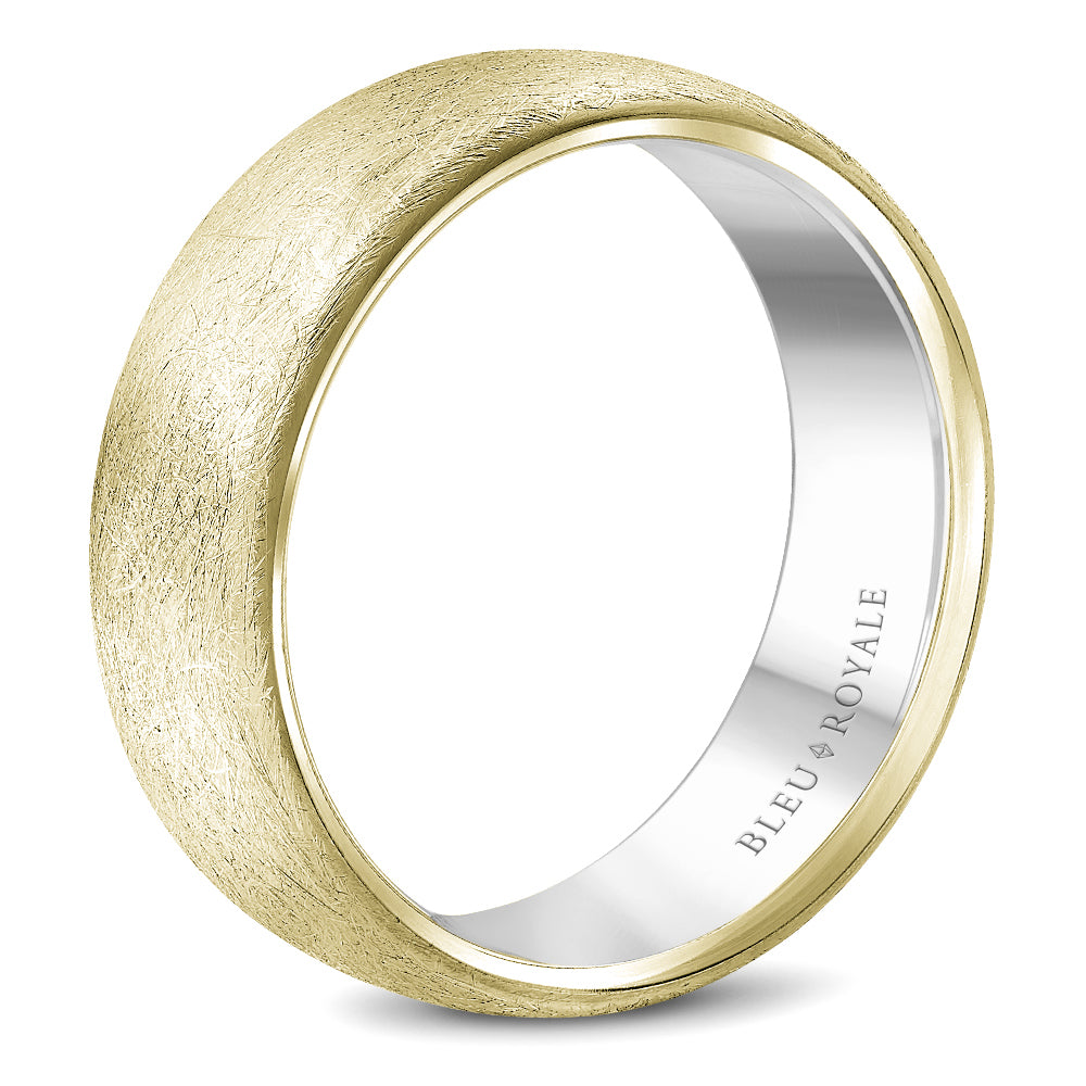 7.50mm Bleu Royale Wedding Band in Y&W Gold
