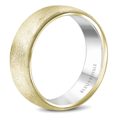 7.50mm Bleu Royale Wedding Band in Y&W Gold