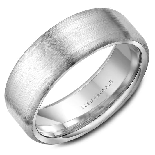 7.50mm Bleu Royale Wedding Band in White Gold