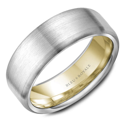 7.50mm Bleu Royale Wedding Band in W&Y Gold