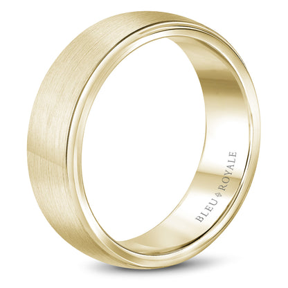 7.00mm Bleu Royale Wedding Band in Yellow Gold