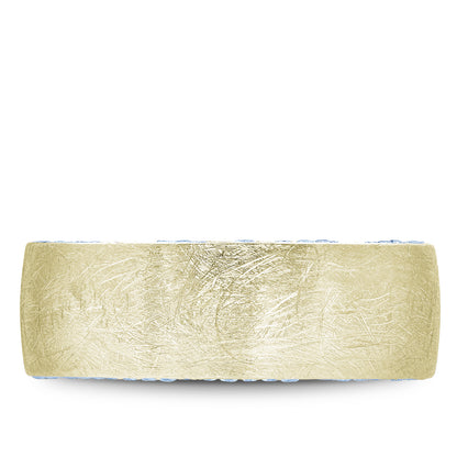 8.00mm Bleu Royale Wedding Band in Yellow Gold With 110 RD, TCW 0.68ct