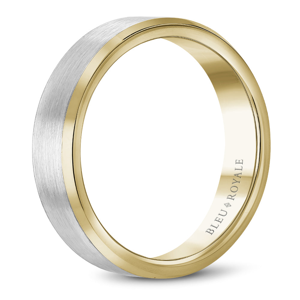 5.00mm Bleu Royale Wedding Band in W&Y Gold