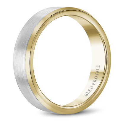 5.00mm Bleu Royale Wedding Band in W&Y Gold