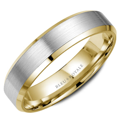 5.00mm Bleu Royale Wedding Band in W&Y Gold