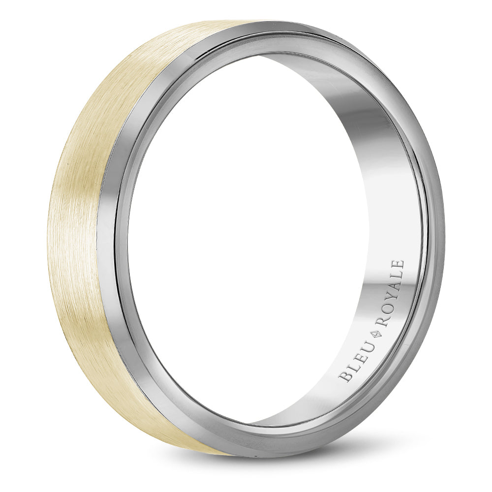 5.00mm Bleu Royale Wedding Band in Y&W Gold