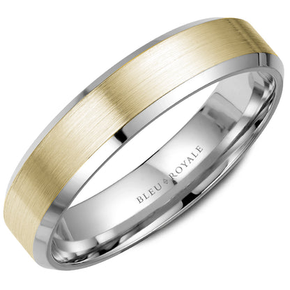 5.00mm Bleu Royale Wedding Band in Y&W Gold