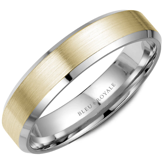 5.00mm Bleu Royale Wedding Band in Y&W Gold
