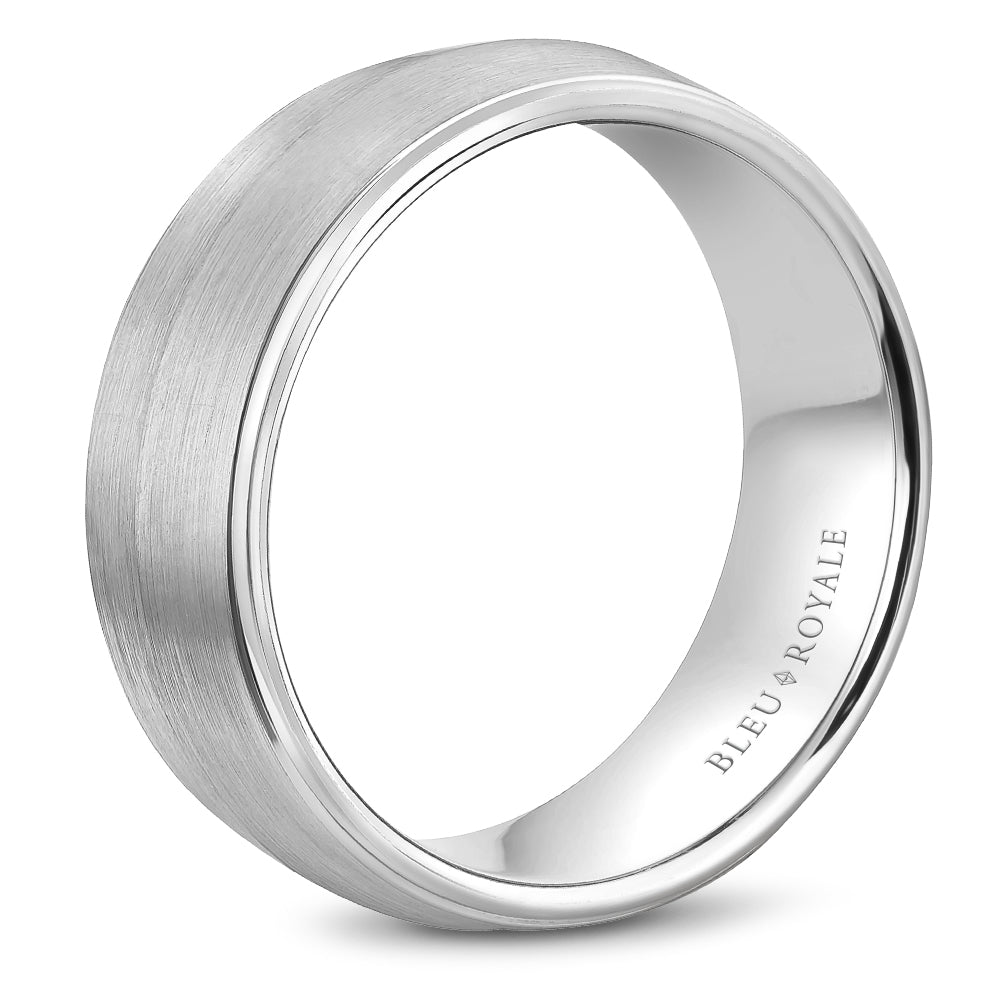 8.00mm Bleu Royale Wedding Band in White Gold