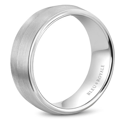 8.00mm Bleu Royale Wedding Band in White Gold