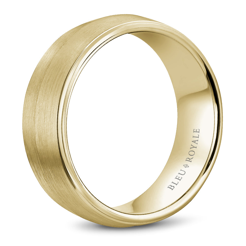 8.00mm Bleu Royale Wedding Band in Yellow Gold