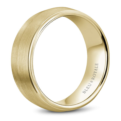 8.00mm Bleu Royale Wedding Band in Yellow Gold