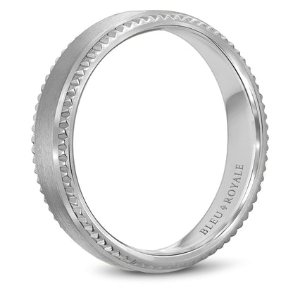 4.00mm Bleu Royale Wedding Band in White Gold