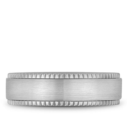 6.00mm Bleu Royale Wedding Band in White Gold
