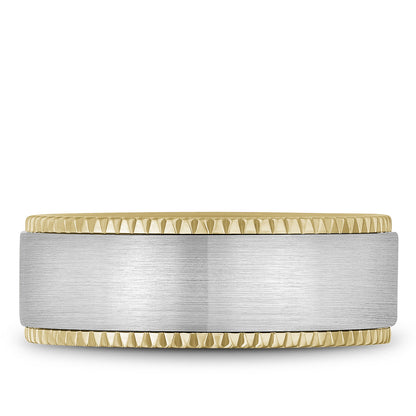8.00mm Bleu Royale Wedding Band in W&Y Gold