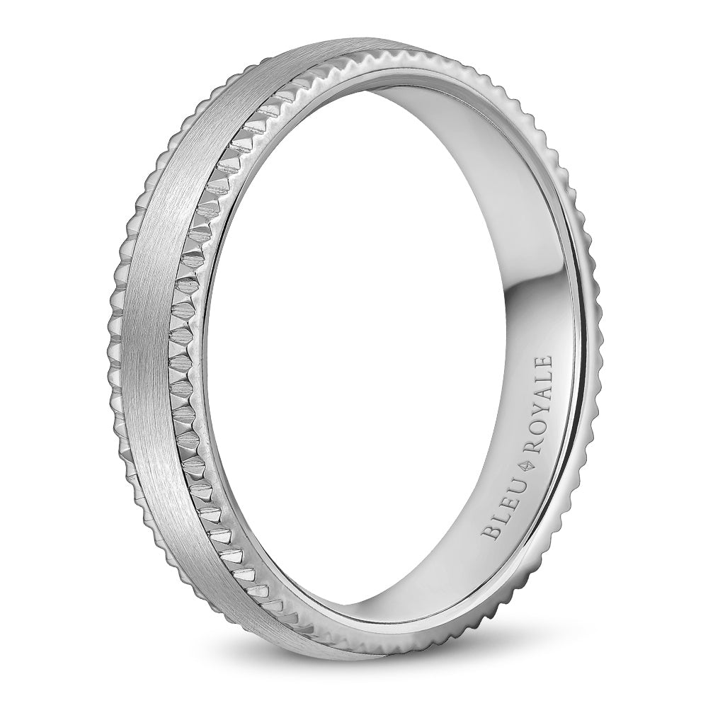 4.50mm Bleu Royale Wedding Band in White Gold
