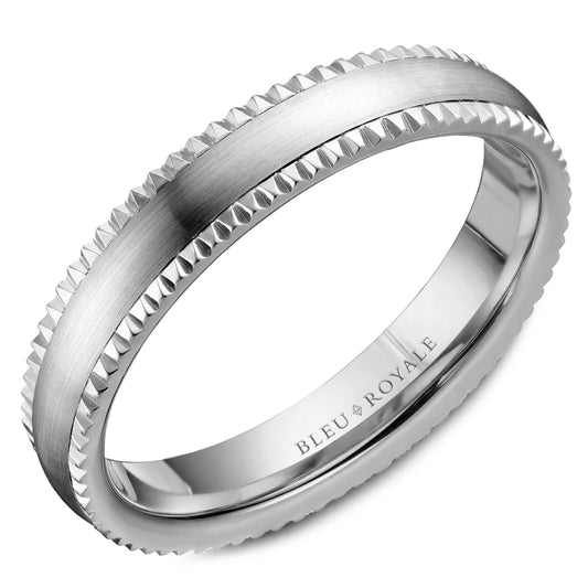 4.50mm Bleu Royale Wedding Band in White Gold