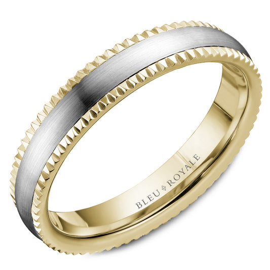 4.50mm Bleu Royale Wedding Band in W&Y Gold