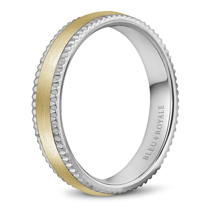 4.50mm Bleu Royale Wedding Band in Y&W Gold