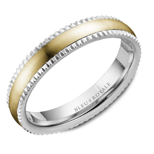 4.50mm Bleu Royale Wedding Band in Y&W Gold