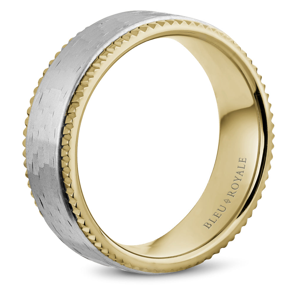 7.50mm Bleu Royale Wedding Band in W&Y Gold