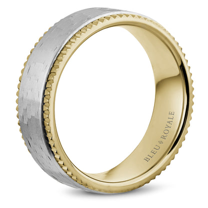 7.50mm Bleu Royale Wedding Band in W&Y Gold