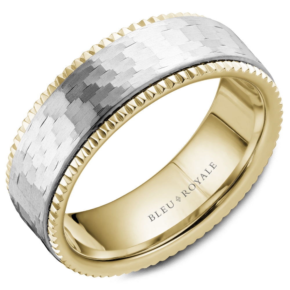 7.50mm Bleu Royale Wedding Band in W&Y Gold