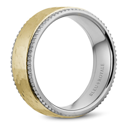 7.50mm Bleu Royale Wedding Band in Y&W Gold