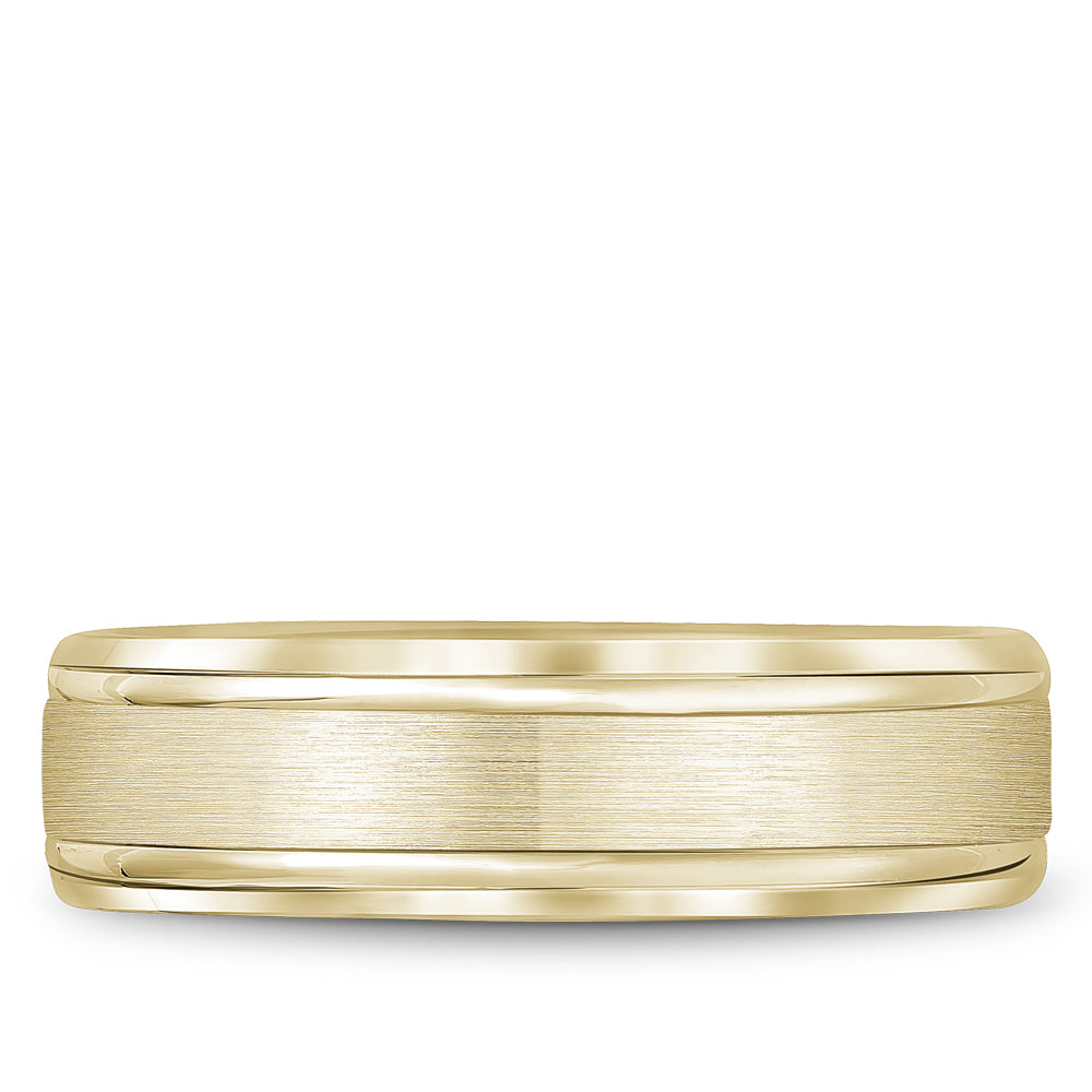 6.50mm Bleu Royale Wedding Band in Yellow Gold
