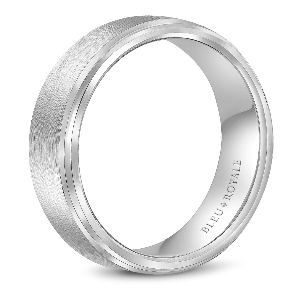 6.50mm Bleu Royale Wedding Band in White Gold