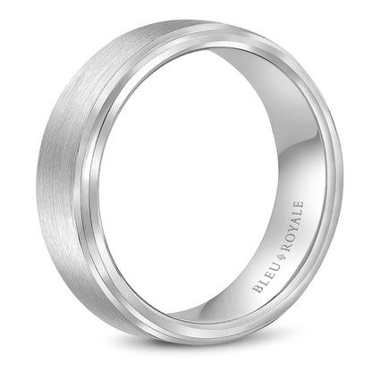 6.50mm Bleu Royale Wedding Band in White Gold