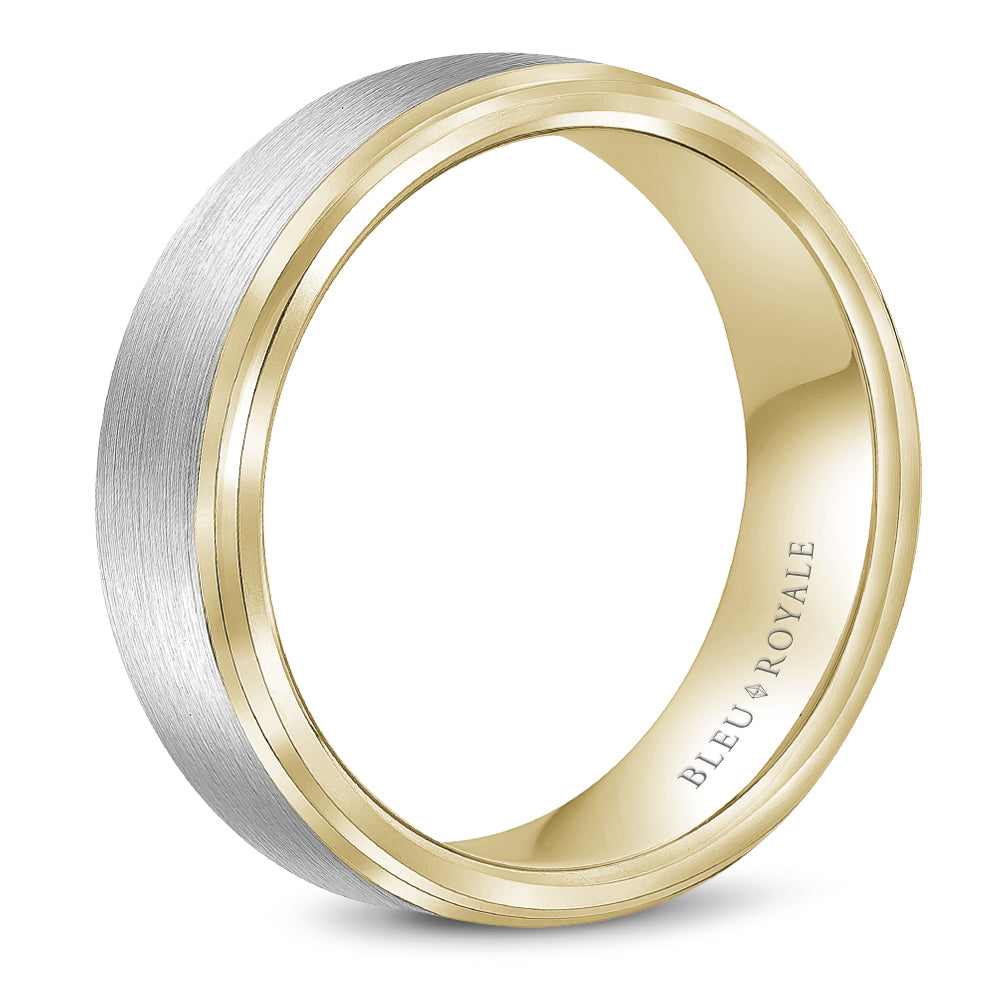 7.50mm Bleu Royale Wedding Band in W&Y Gold