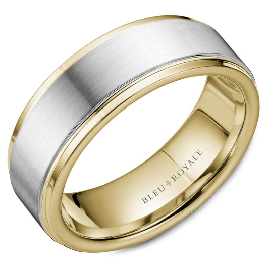 7.50mm Bleu Royale Wedding Band in W&Y Gold