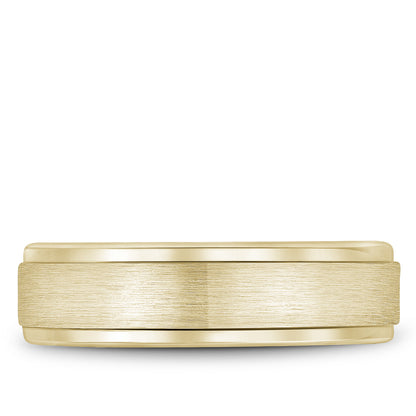 6.50mm Bleu Royale Wedding Band in Yellow Gold