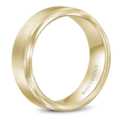 6.50mm Bleu Royale Wedding Band in Yellow Gold