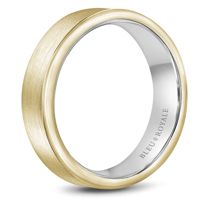6.50mm Bleu Royale Wedding Band in Y&W Gold