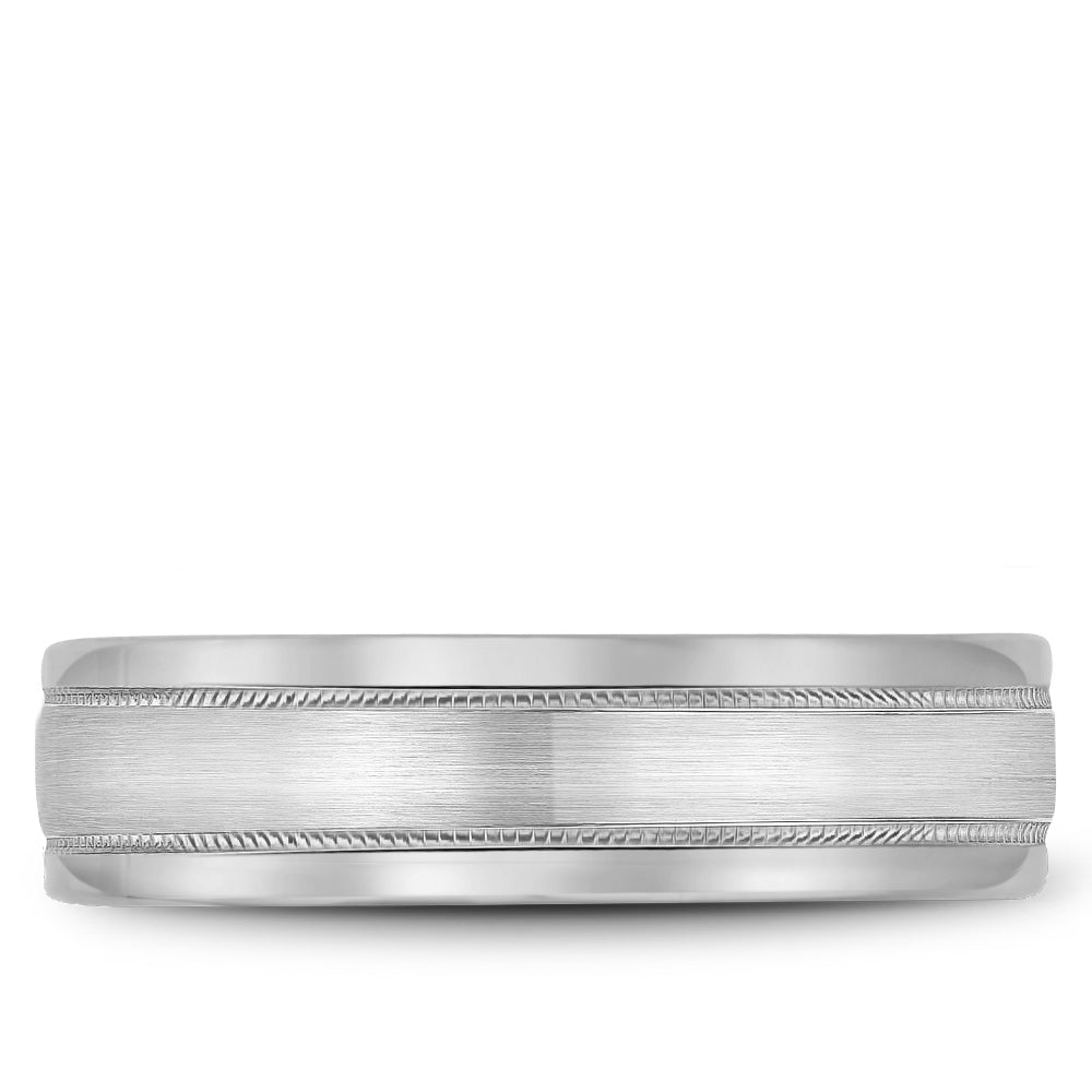 6.00mm Bleu Royale Wedding Band in White Gold