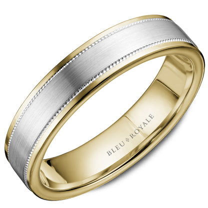 6.00mm Bleu Royale Wedding Band in W&Y Gold