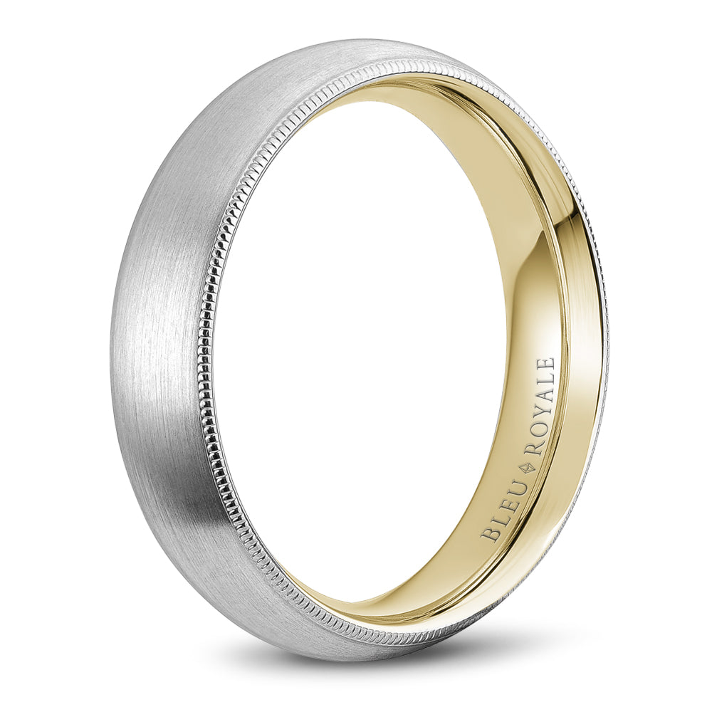 5.50mm Bleu Royale Wedding Band in W&Y Gold