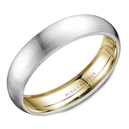 5.50mm Bleu Royale Wedding Band in W&Y Gold