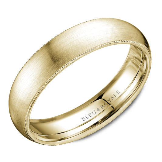 5.50mm Bleu Royale Wedding Band in Yellow Gold