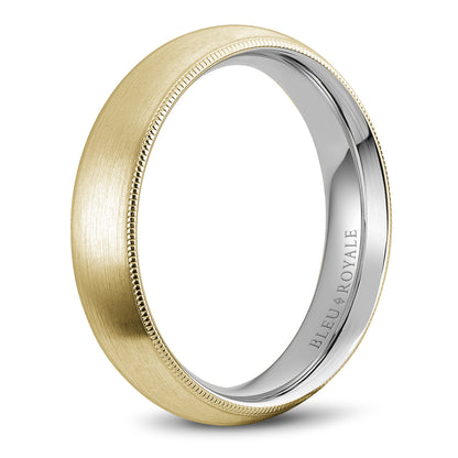 5.50mm Bleu Royale Wedding Band in Y&W Gold