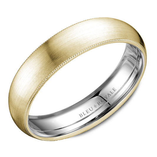 5.50mm Bleu Royale Wedding Band in Y&W Gold