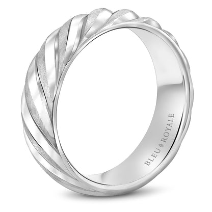 7.00mm Bleu Royale Wedding Band in White Gold