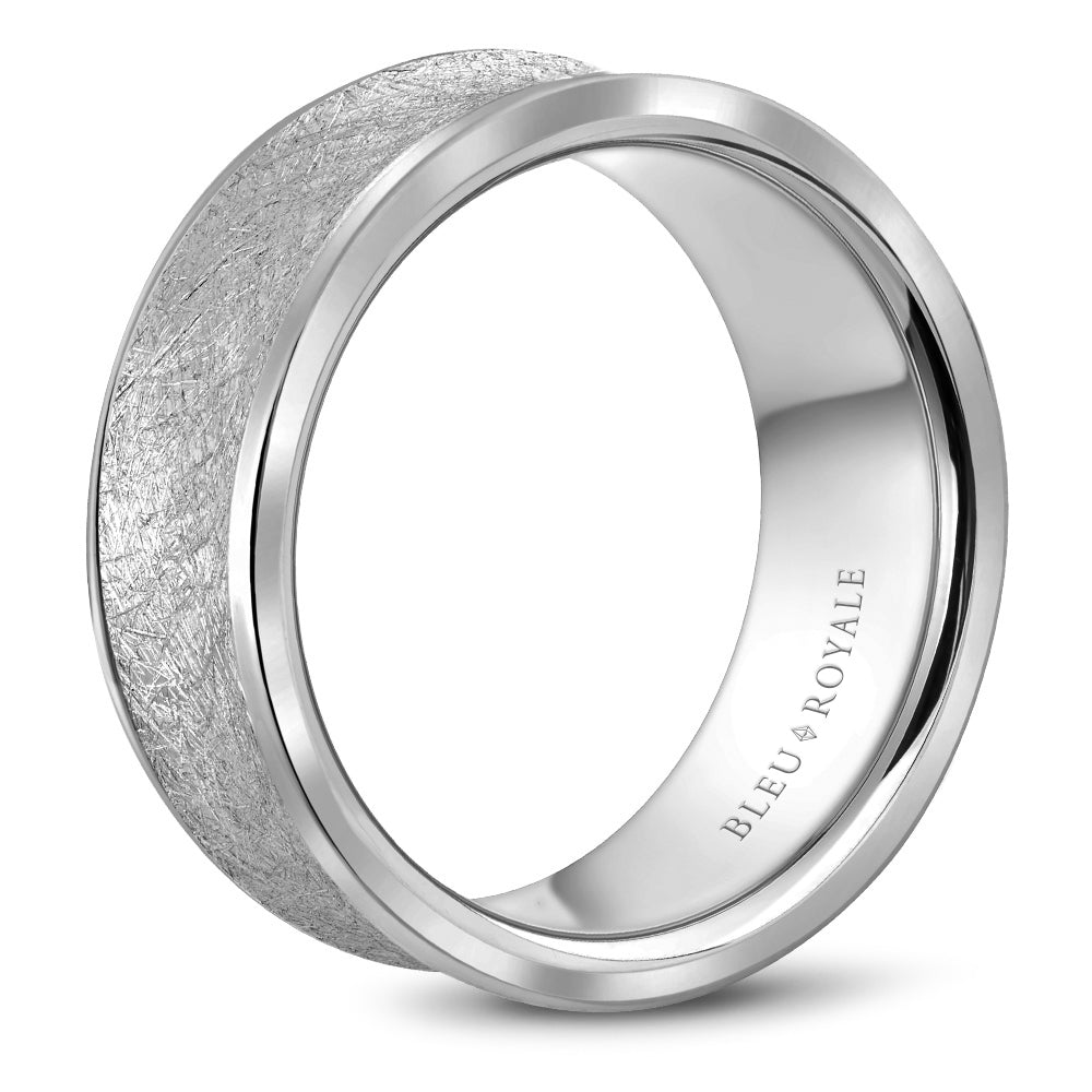 6.00mm Bleu Royale Wedding Band in White Gold