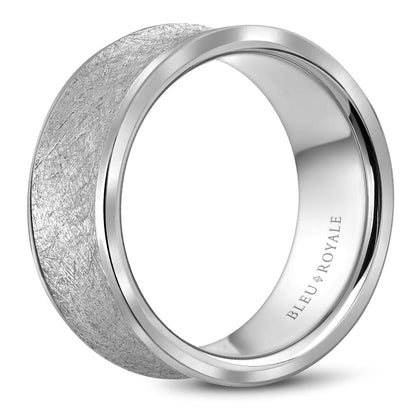 8.00mm Bleu Royale Wedding Band in White Gold