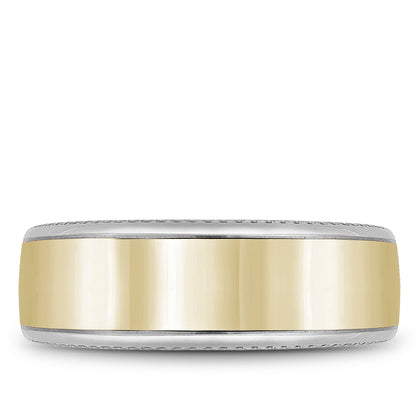 7.50mm Bleu Royale Wedding Band in Y&W Gold