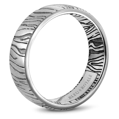 7.00mm Bleu Royale Wedding Band in White Gold