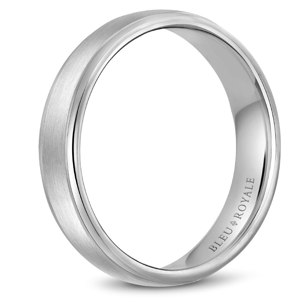 5.50mm Bleu Royale Wedding Band in White Gold